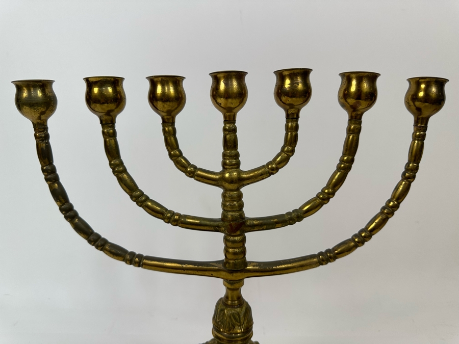 Heavy Solid Brass Menorah 13W X 13H