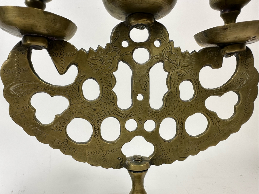 Vintage Brass Candleholder, Egyptian Design Metal Candleholder And Chinese Brass Candleholder [Photo 6]