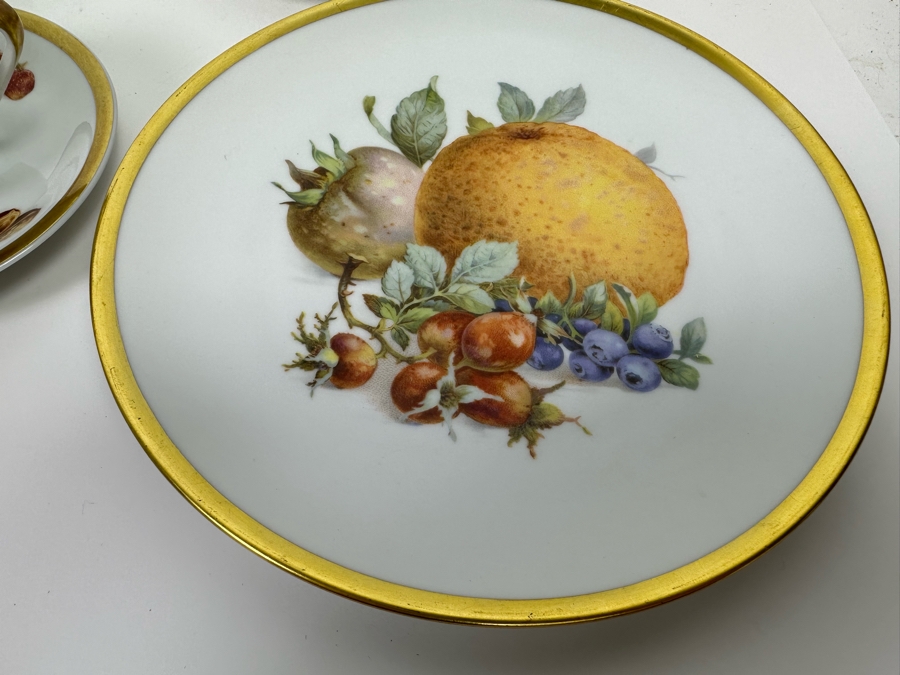 (5) Golden Crown E&R PMR Bavaria Germany Fruit Plates 7.5R And (3) Demitasse Cups And Saucers [Photo 11]