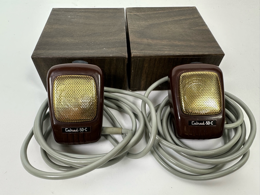 Pair Of Calrad 50-C Crystal Microphones With Boxes [Photo 2]
