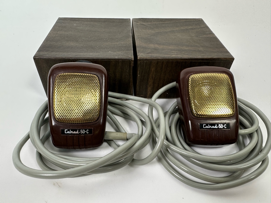 Pair Of Calrad 50-C Crystal Microphones With Boxes [Photo 3]