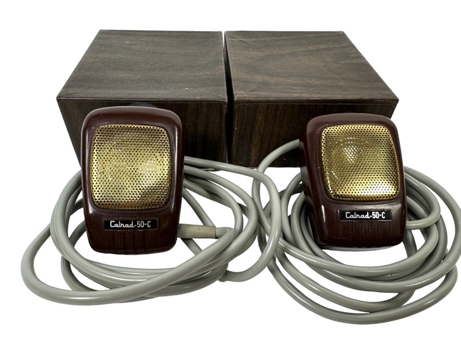 Pair Of Calrad 50-C Crystal Microphones With Boxes [Photo 1]
