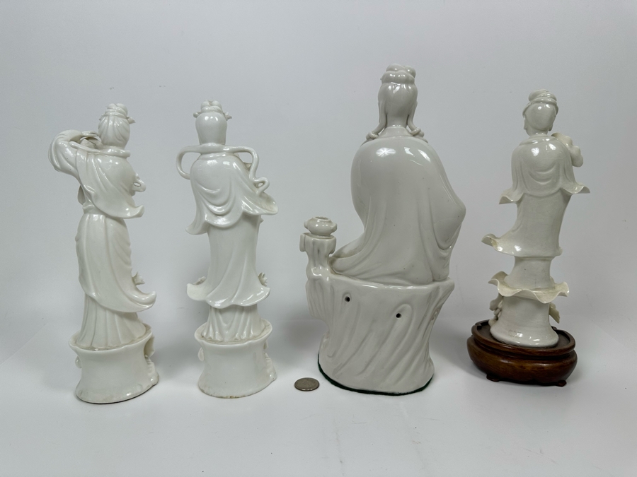 Collection Of White Kuan Yin / Guan Yin Porcelain Figurines 11H [Photo 14]
