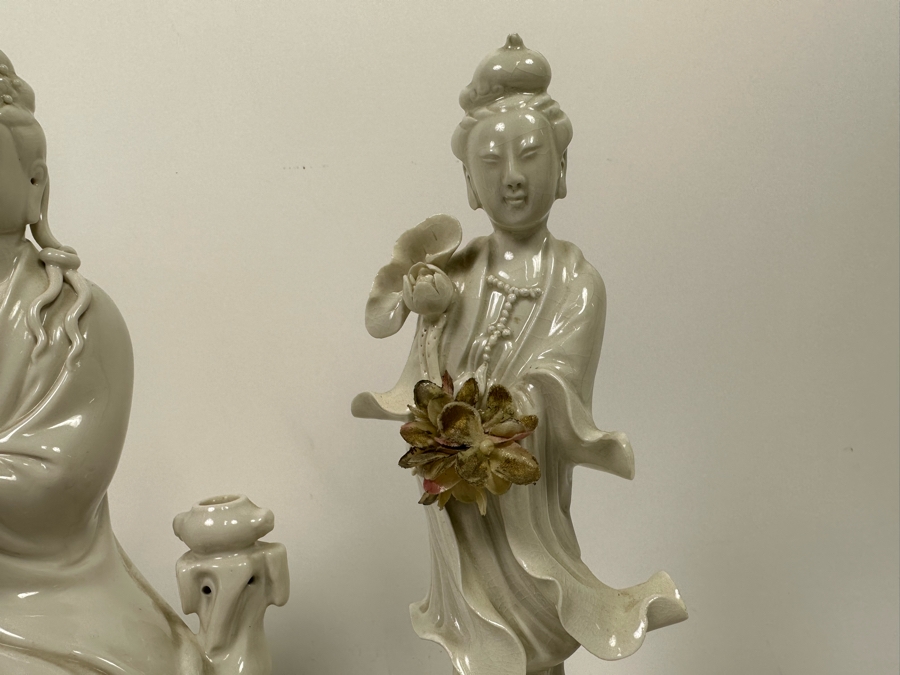 Collection Of White Kuan Yin / Guan Yin Porcelain Figurines 11H [Photo 13]