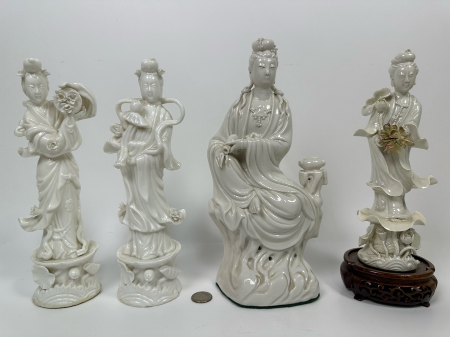 Collection Of White Kuan Yin / Guan Yin Porcelain Figurines 11H [Photo 2]
