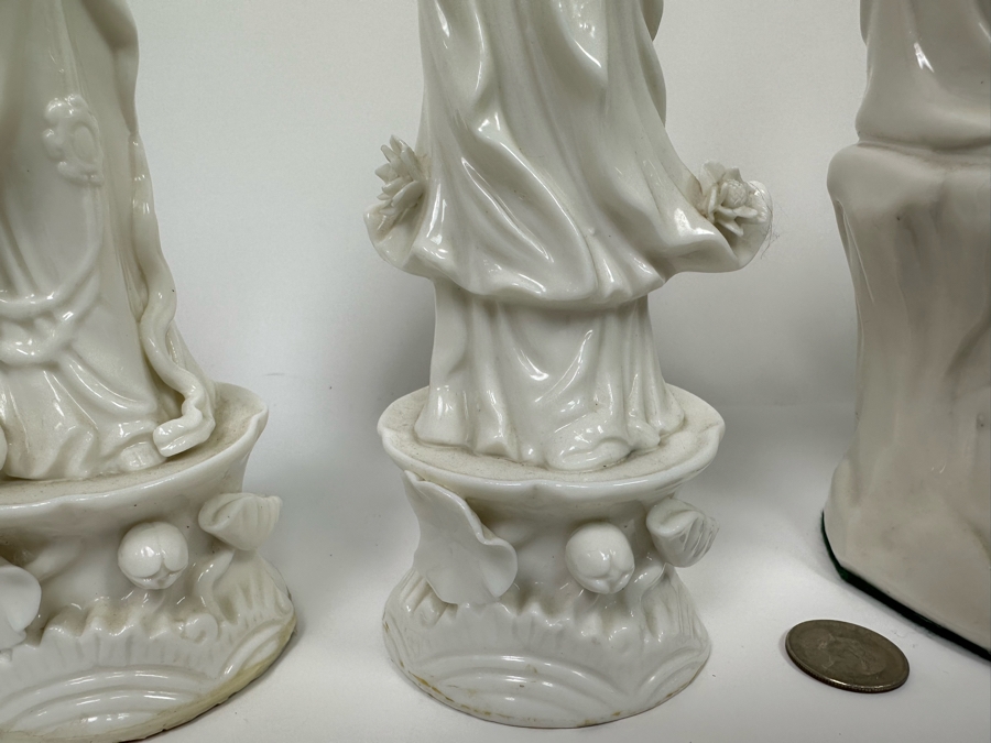 Collection Of White Kuan Yin / Guan Yin Porcelain Figurines 11H [Photo 10]