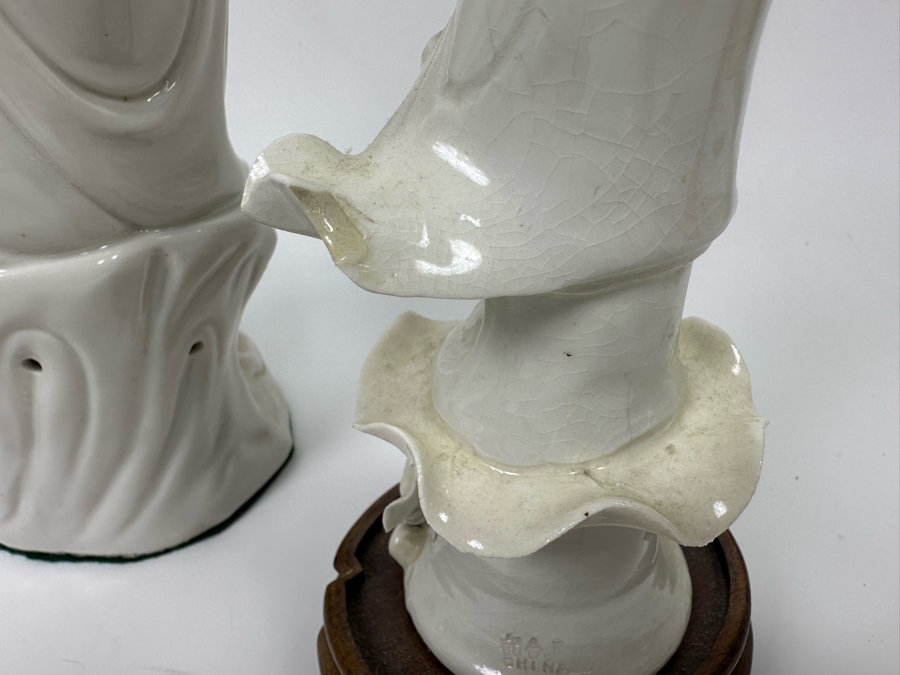 Collection Of White Kuan Yin / Guan Yin Porcelain Figurines 11H [Photo 15]