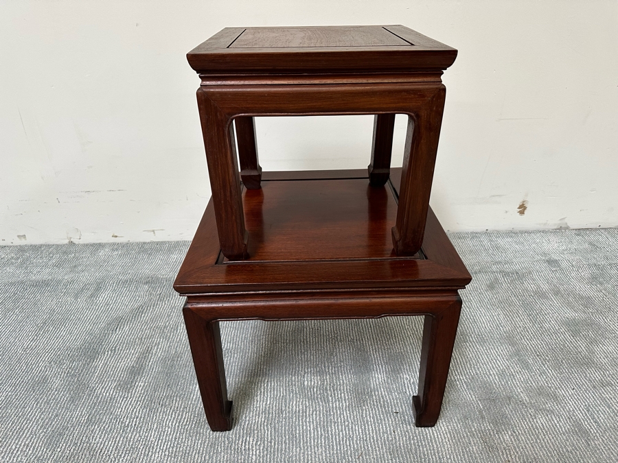 Pair Of Chinese Side Tables 20W X 16H, 15W X 14H [Photo 4]
