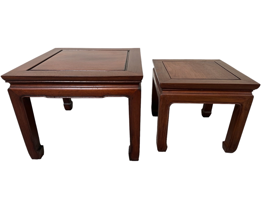 Pair Of Chinese Side Tables 20W X 16H, 15W X 14H [Photo 1]