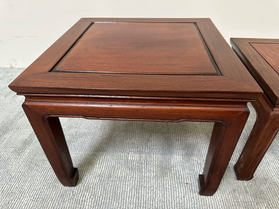 Pair Of Chinese Side Tables 20W X 16H, 15W X 14H [Photo 5]