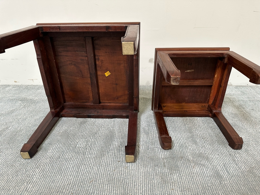 Pair Of Chinese Side Tables 20W X 16H, 15W X 14H [Photo 7]