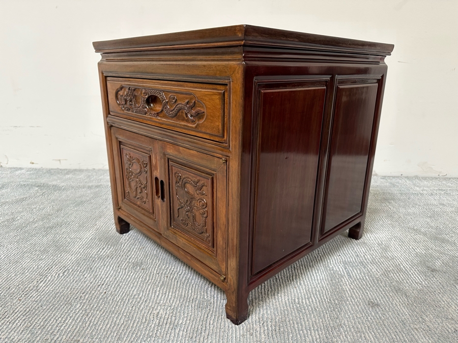 Vintage Chinese Carved Wooden Dragon Motif Cabinet 22W X 22D X 22H [Photo 9]