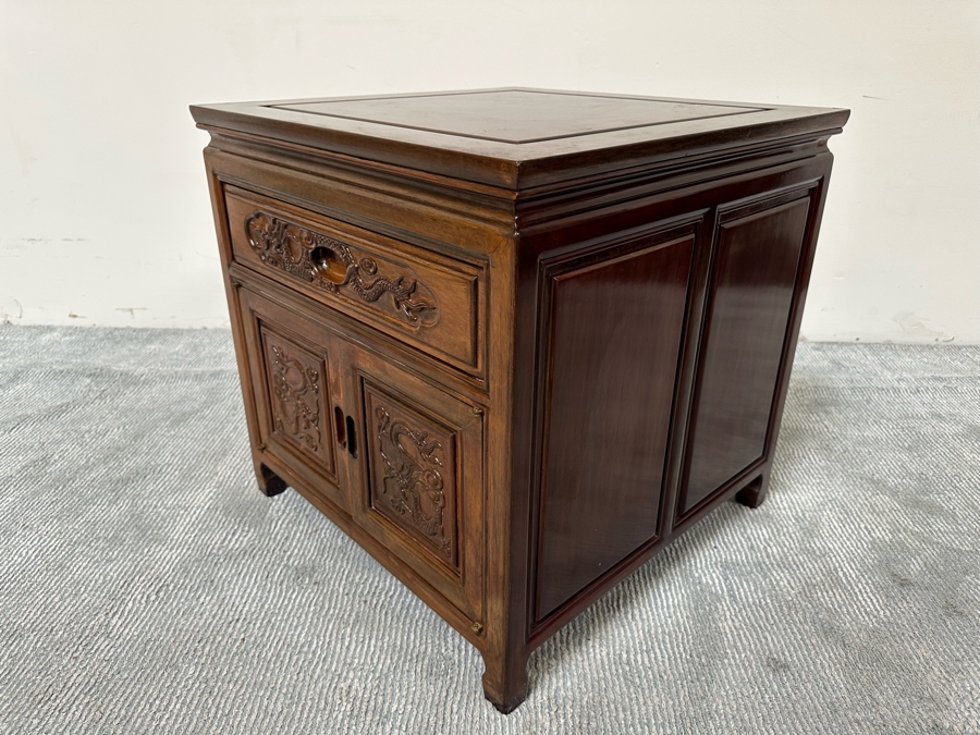 Vintage Chinese Carved Wooden Dragon Motif Cabinet 22W X 22D X 22H [Photo 10]