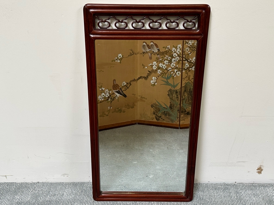 Vintage Chinese Hardwood Wall Mirror 20 X 38 [Photo 3]