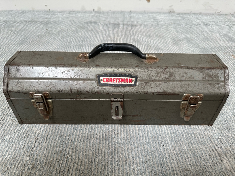 Vintage Crafstman Metal Toolbox With Tools 19.5W X 6D X 6H - See Photos [Photo 2]