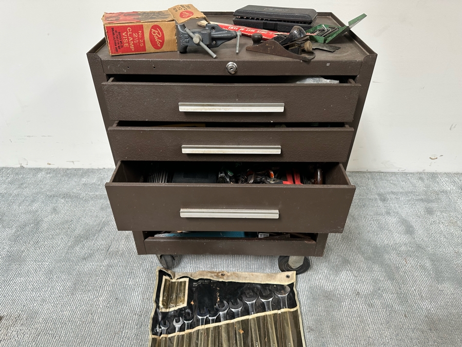 Kennedy Steel Tool Roller Cabinet Tool Chest 27W X 18D X 34H Filled With Tools - See Photos [Photo 5]