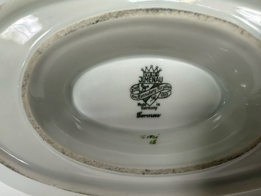Vintage Ilmenau Graf Von Henneberg Carmen Pink Rose Porcelain Soup Tureen 12W X 10H And Gravy Boat China [Photo 8]
