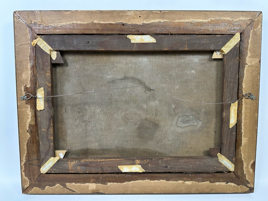 Antique Oil Painting On Canvas 20 X 14 In Antique Gilt Wooden Frame 25 X 19 Signed Szigonyi [Photo 9]