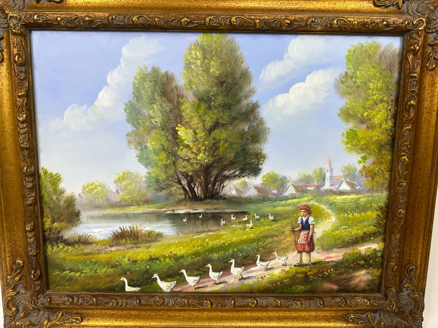 Original Hungarian Painting 24 X 18 In Frame 30 X 24.5 [Photo 2]