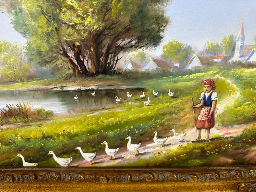 Original Hungarian Painting 24 X 18 In Frame 30 X 24.5 [Photo 3]