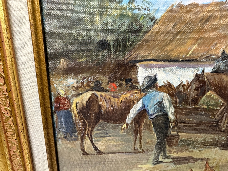 Original Hungarian Painting On Canvas 24 X 20 Framed 32 X 28 Signed Mohacsi I. [Photo 7]