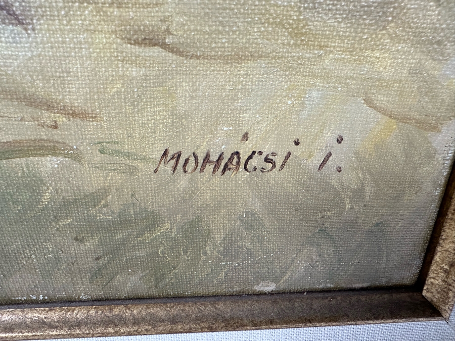 Original Hungarian Painting On Canvas 24 X 20 Framed 32 X 28 Signed Mohacsi I. [Photo 8]