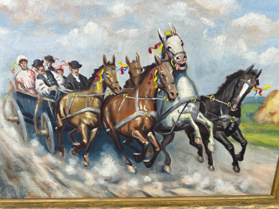 Tabori Bela (Hungarian) Original Painting On Canvas 28 X 22 Framed 35 X 30 [Photo 4]