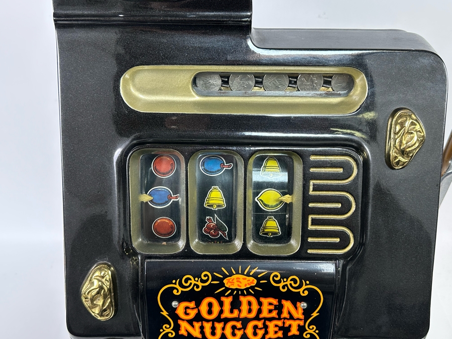 1940s Mills 25 Cent Black And Gold Golden Nugget Slot Machine Believed