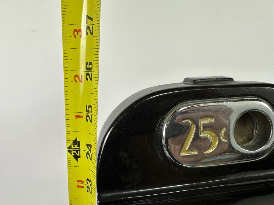1940s Mills 25 Cent Black And Gold Golden Nugget Slot Machine Believed To Be A Reproduction In Great Working Condition Loaded With Quarters Ready To Payout 16W X 15.5D X 26H [Photo 21]