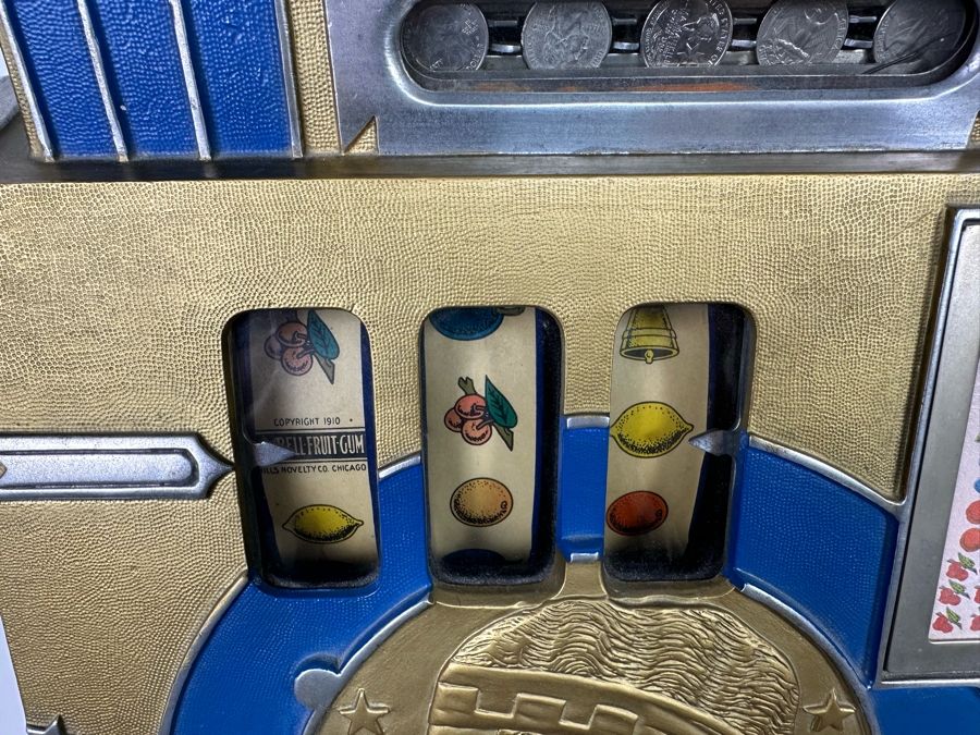 25 Cent Mills Novelty Roman Head Slot Machine Circa 1930s Loaded With Quarters Ready To Payout Great Working Condition With Key 16W X 15D X 27H See Video For Demo SN 307725 [Photo 6]