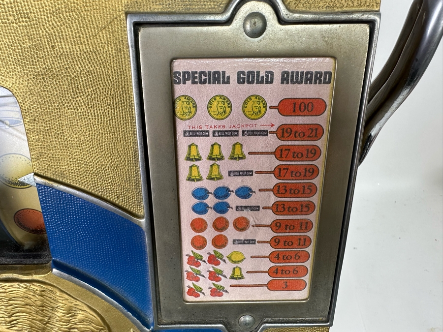 25 Cent Mills Novelty Roman Head Slot Machine Circa 1930s Loaded With Quarters Ready To Payout Great Working Condition With Key 16W X 15D X 27H See Video For Demo SN 307725 [Photo 7]