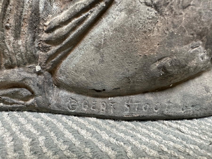 Pair Of Signed Mid-Century Foo Dogs Garden Statuary 16W X 11D X 16H [Photo 8]