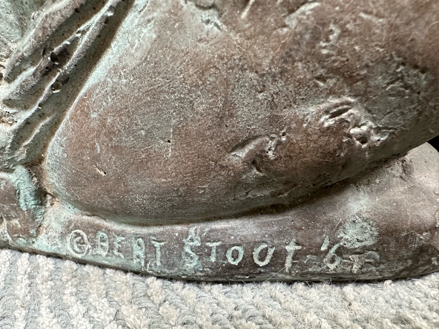 Pair Of Signed Mid-Century Foo Dogs Garden Statuary 16W X 11D X 16H [Photo 12]