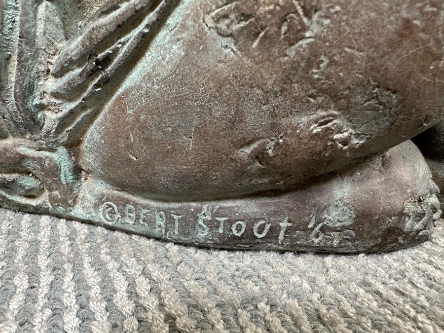 Pair Of Signed Mid-Century Foo Dogs Garden Statuary 16W X 11D X 16H [Photo 11]