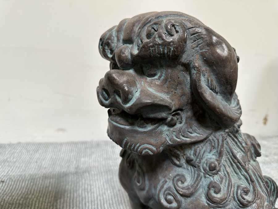 Pair Of Signed Mid-Century Foo Dogs Garden Statuary 16W X 11D X 16H [Photo 5]