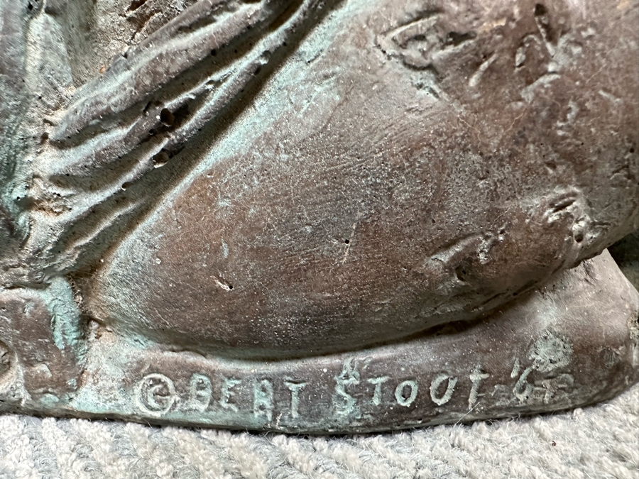 Pair Of Signed Mid-Century Foo Dogs Garden Statuary 16W X 11D X 16H [Photo 13]