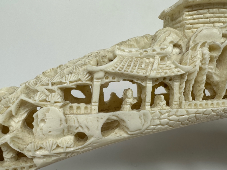 Faux Ivory Resin Decorative Sculpture 31W X 4D X 10H [Photo 9]