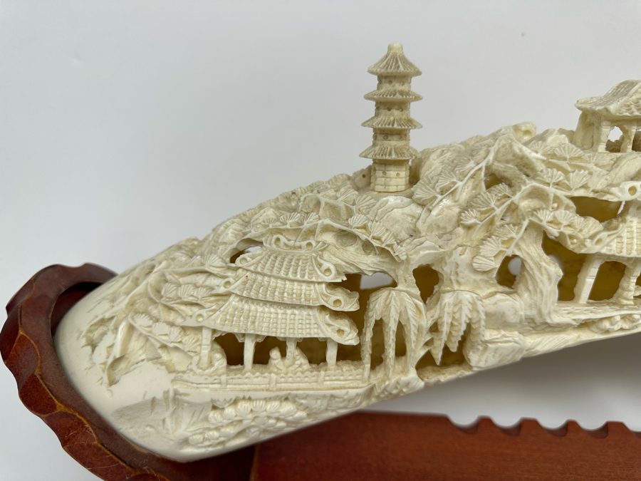 Faux Ivory Resin Decorative Sculpture 31W X 4D X 10H [Photo 13]