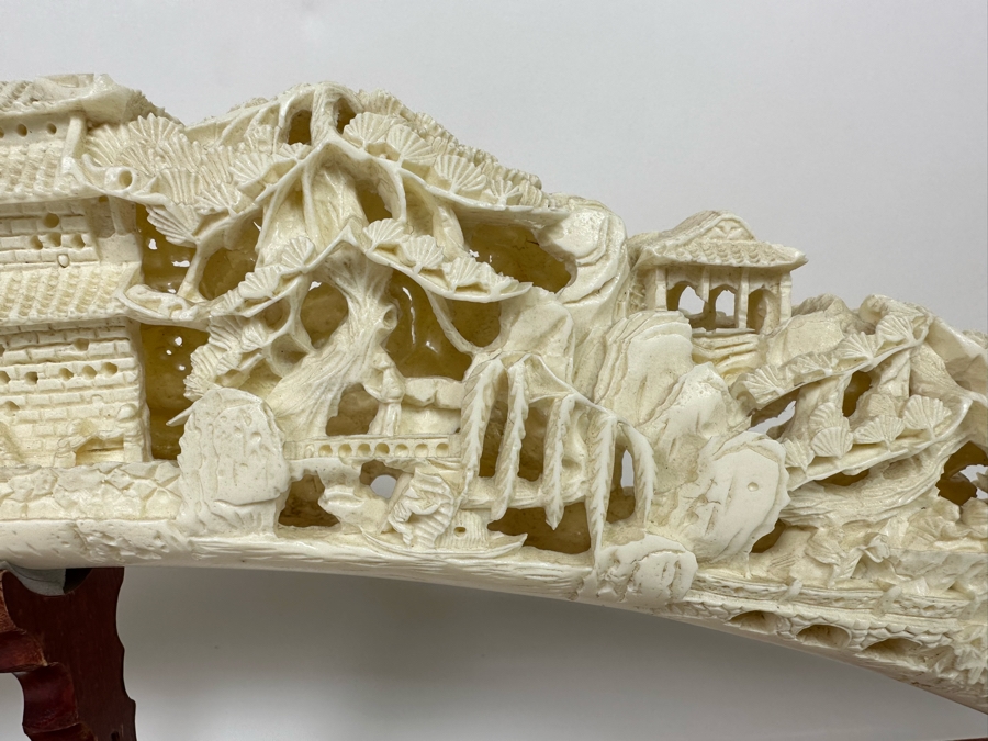 Faux Ivory Resin Decorative Sculpture 31W X 4D X 10H [Photo 5]