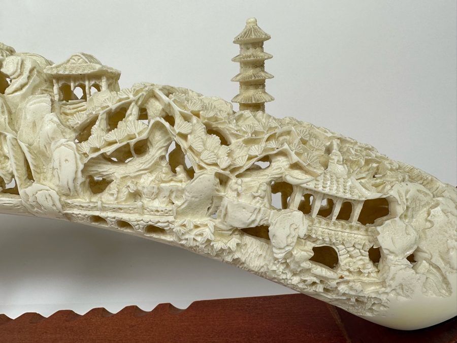 Faux Ivory Resin Decorative Sculpture 31W X 4D X 10H [Photo 6]