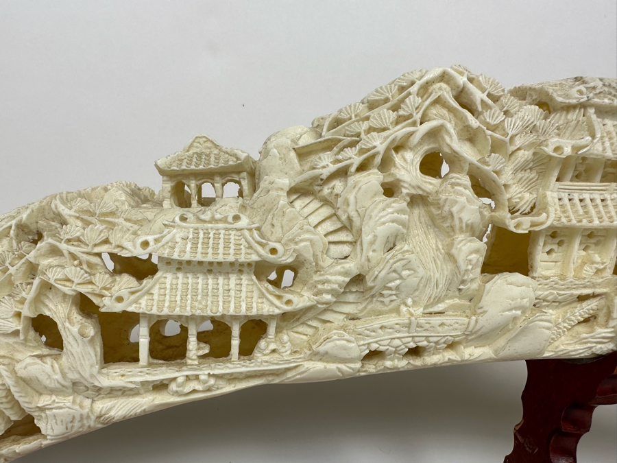 Faux Ivory Resin Decorative Sculpture 31W X 4D X 10H [Photo 14]