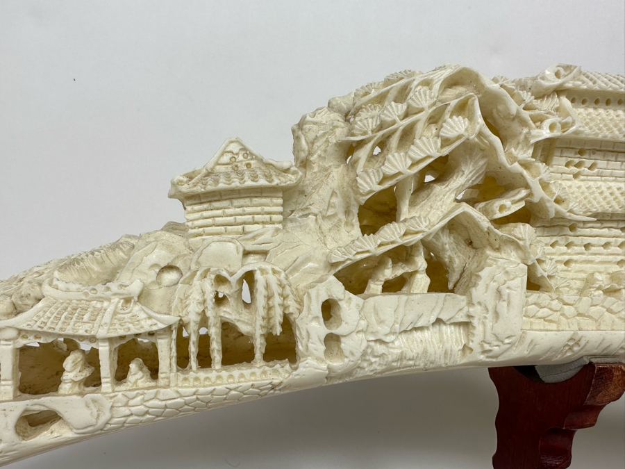 Faux Ivory Resin Decorative Sculpture 31W X 4D X 10H [Photo 8]