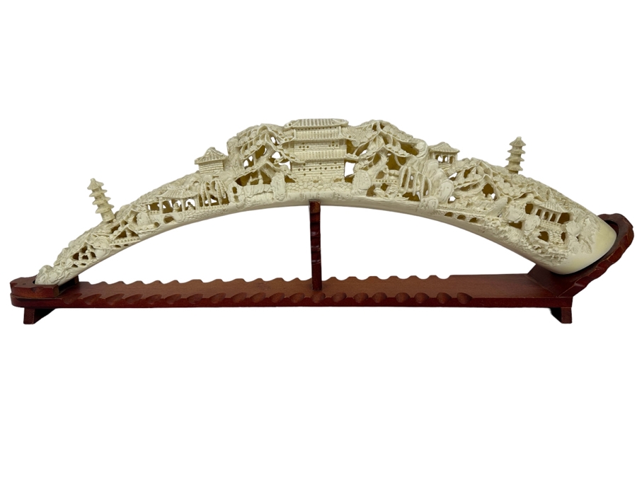 Faux Ivory Resin Decorative Sculpture 31W X 4D X 10H