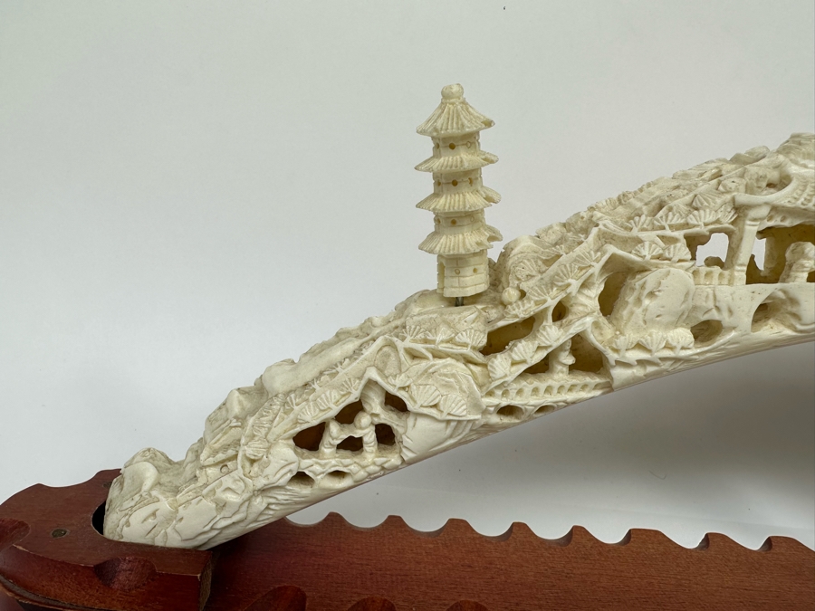 Faux Ivory Resin Decorative Sculpture 31W X 4D X 10H [Photo 10]