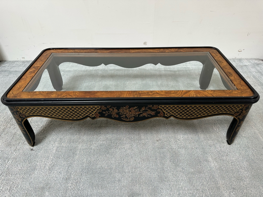 Drexel Heritage Chinoiserie Glass Top Coffee Table 55W X 28D X 17H [Photo 4]