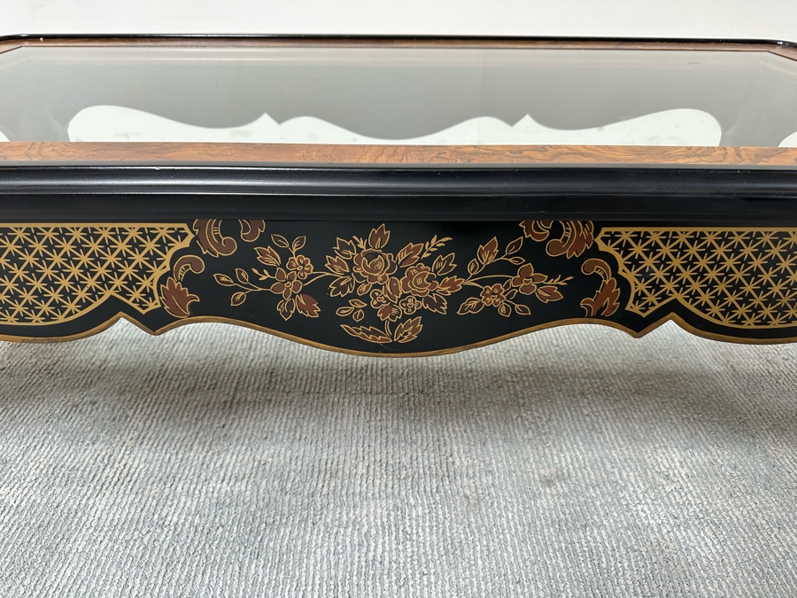 Drexel Heritage Chinoiserie Glass Top Coffee Table 55W X 28D X 17H [Photo 6]
