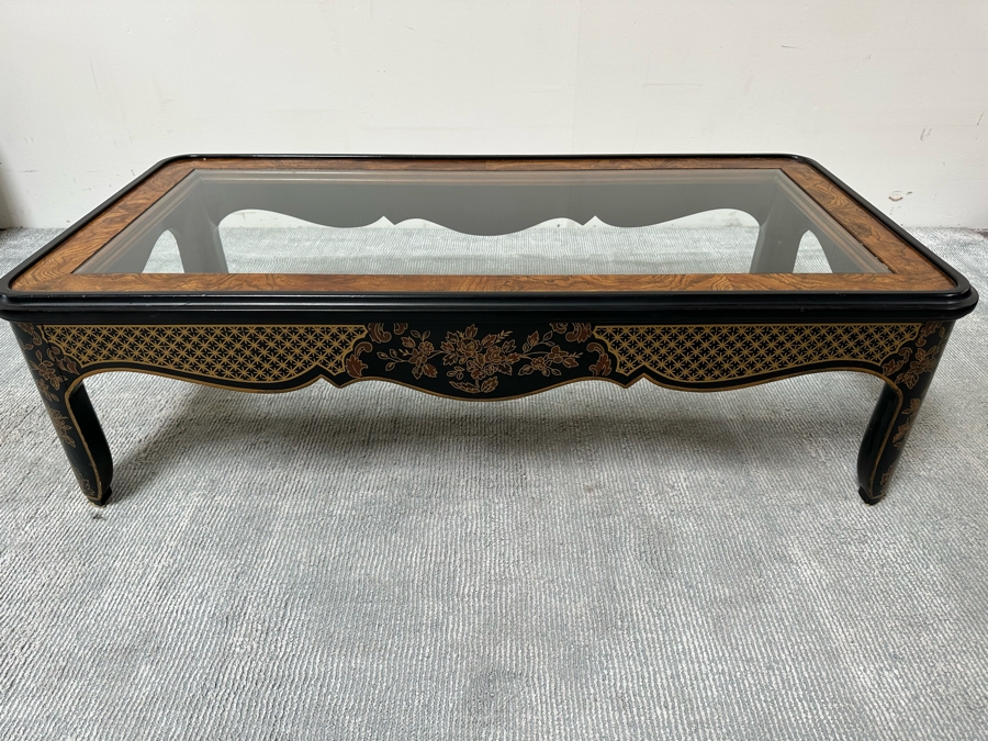 Drexel Heritage Chinoiserie Glass Top Coffee Table 55W X 28D X 17H [Photo 3]