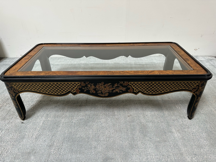 Drexel Heritage Chinoiserie Glass Top Coffee Table 55W X 28D X 17H [Photo 2]
