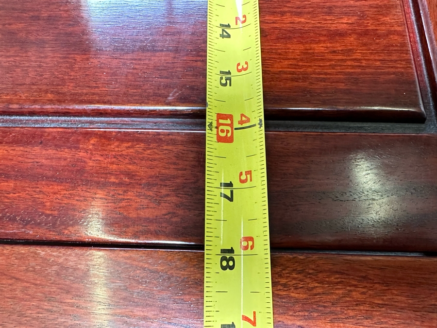 Vintage Chinese Rosewood Dining Table 44W X 80L (With Two Leaves Attached 18'L Each) And Six Chairs [Photo 23]