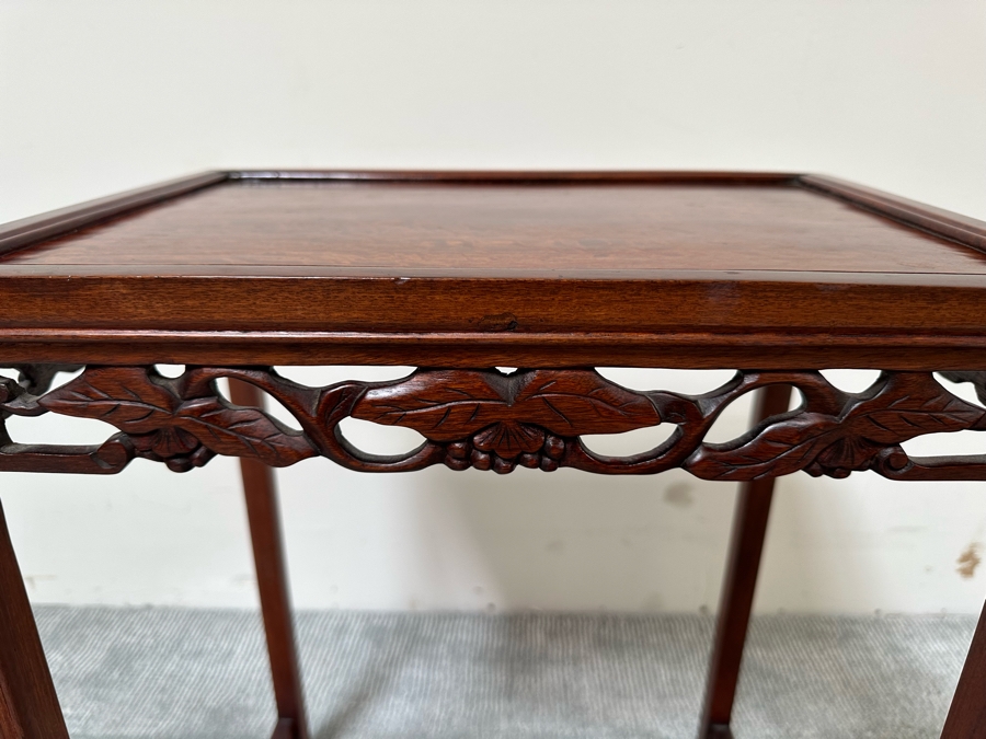 Chinese Wooden Side Table 19W X 14D X 26H [Photo 4]